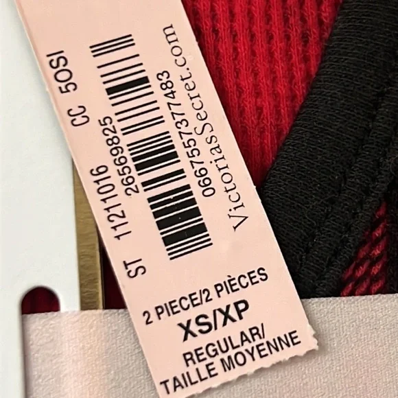 Victoria’s Secret Gingham/Plaid Long Sleeves Thermal Pajama Set Pjs XSmall - Picture 11 of 13